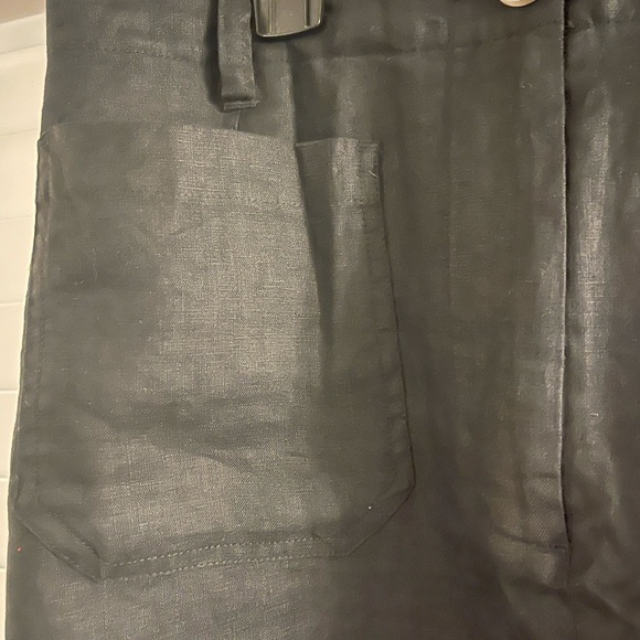 NWT!! Quince Black 100% European Linen patch pocket Pants - Picture 9 of 9